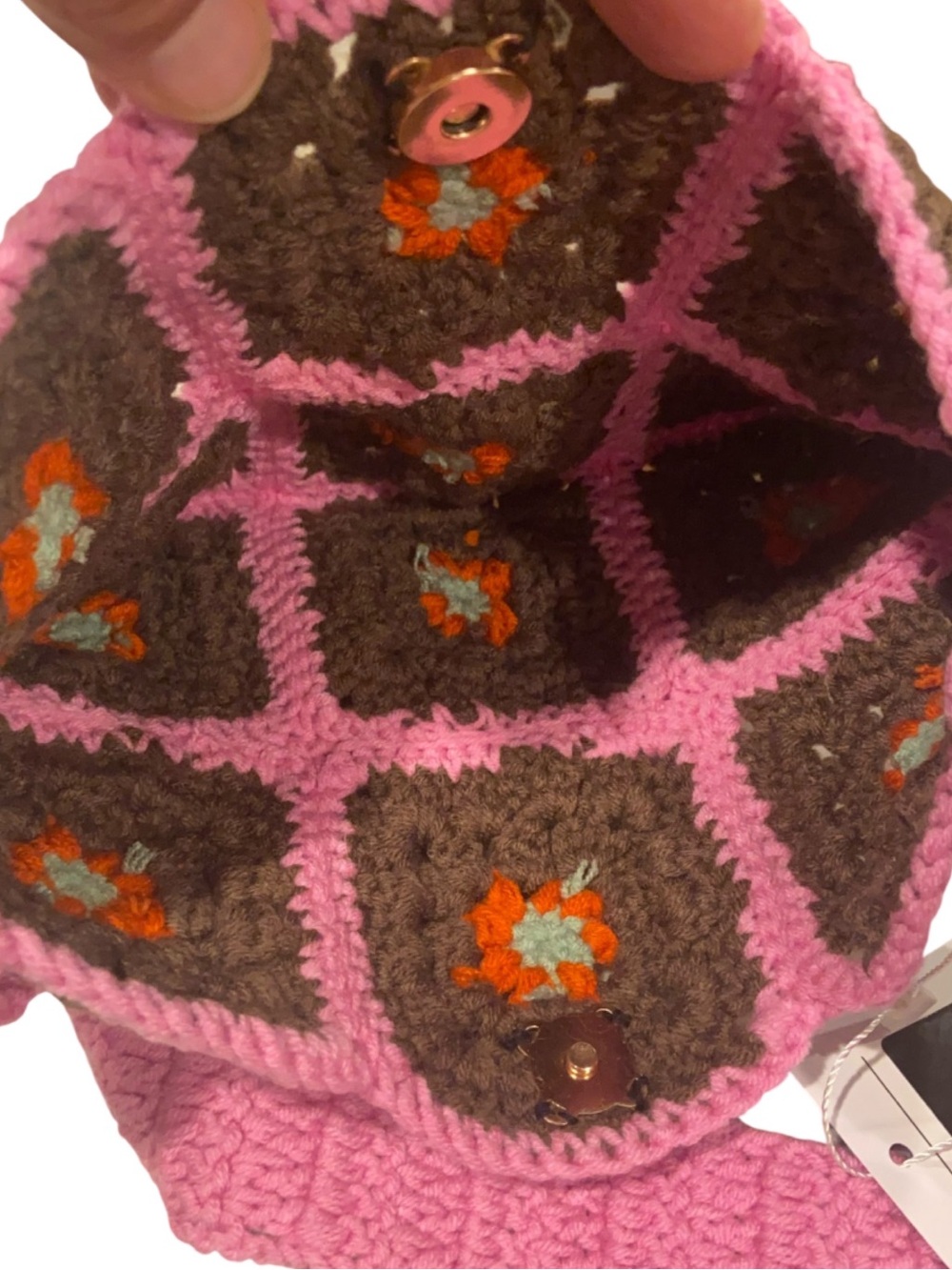 Crochet Flower Bag - Boho Floral Shoulder Purse NEW - Picture 6 of 10